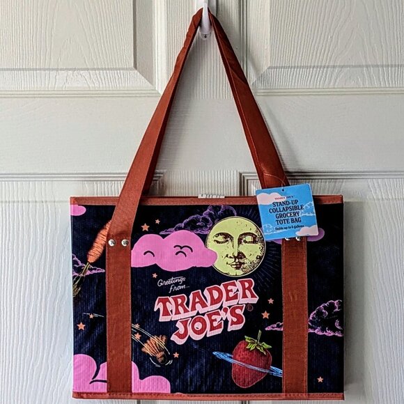 Trader Joe's Stand-Up Collapsible Grocery Tote 🛒 NWT - Picture 2 of 11